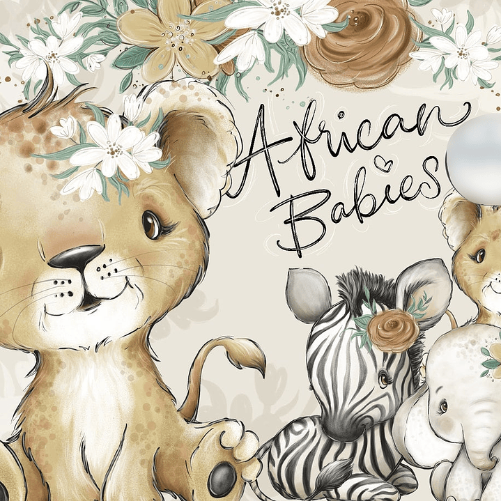 Kit Digital Animais Bebê da Africa 1