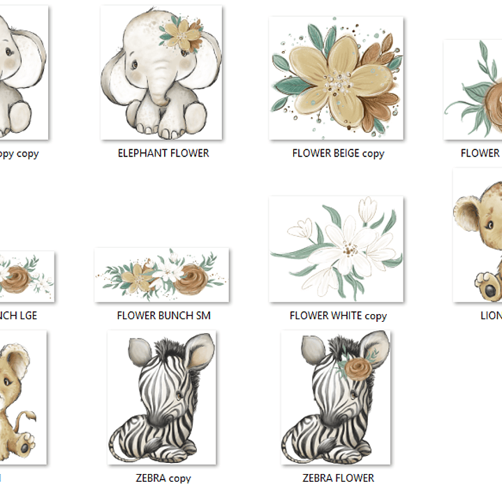 Kit Digital Animais Bebê da Africa 2