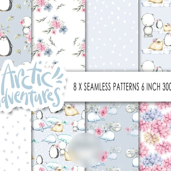 Kit Digital Papéis Animais da Antártica  1