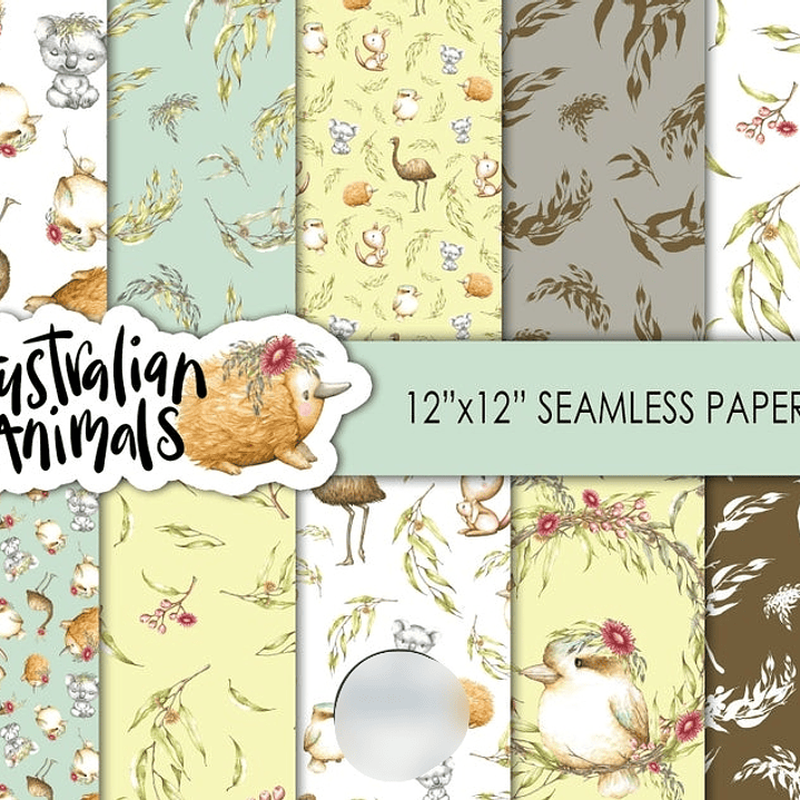 Kit Digital Papéis Animais Australianos  1