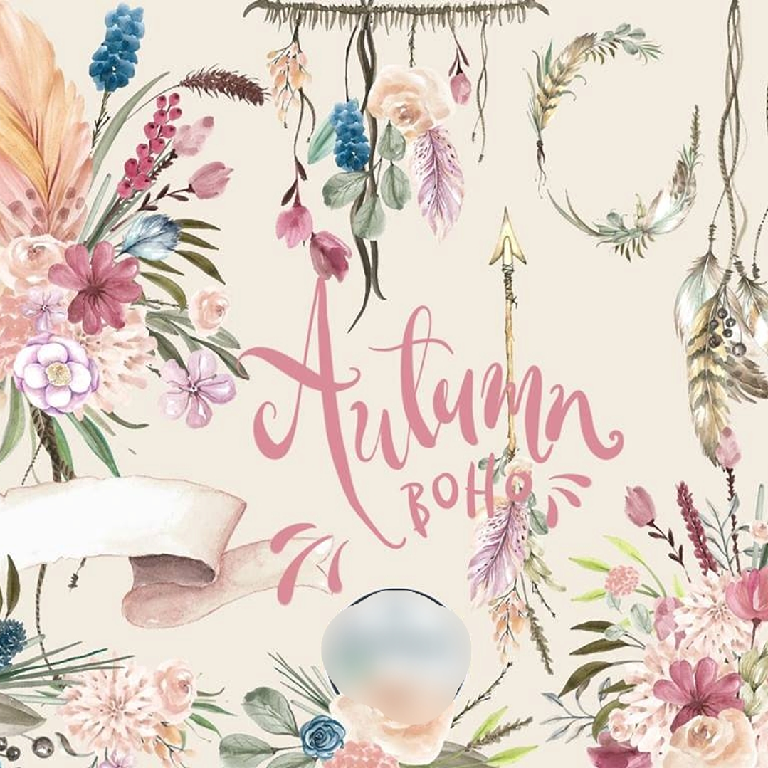 Kit Digital Flores Boho de Outono 1