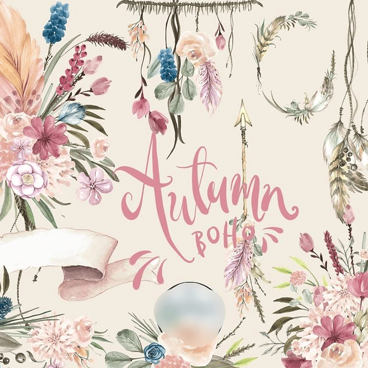 Kit Digital Flores Boho de Outono 1