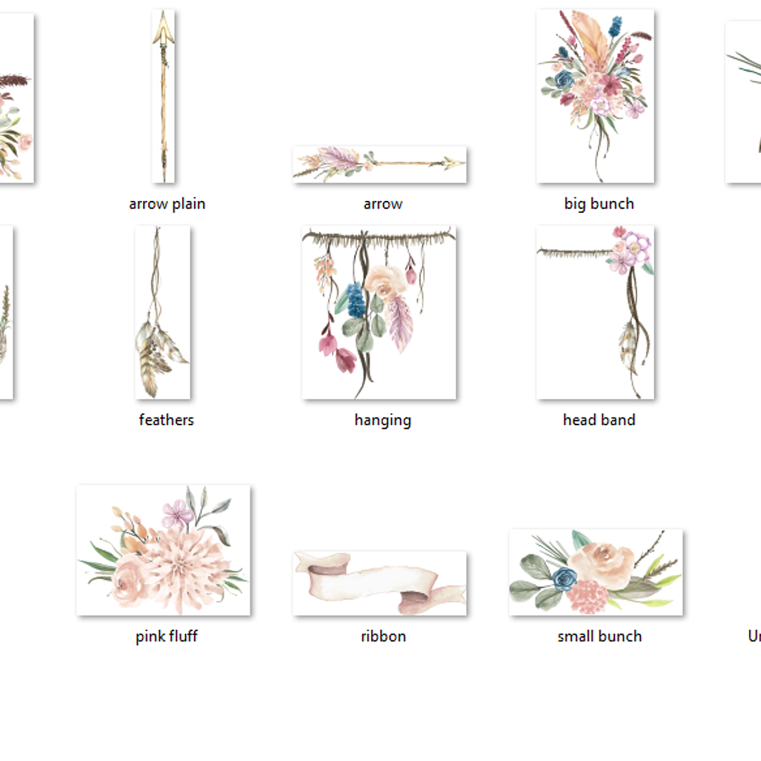 Kit Digital Flores Boho de Outono 2