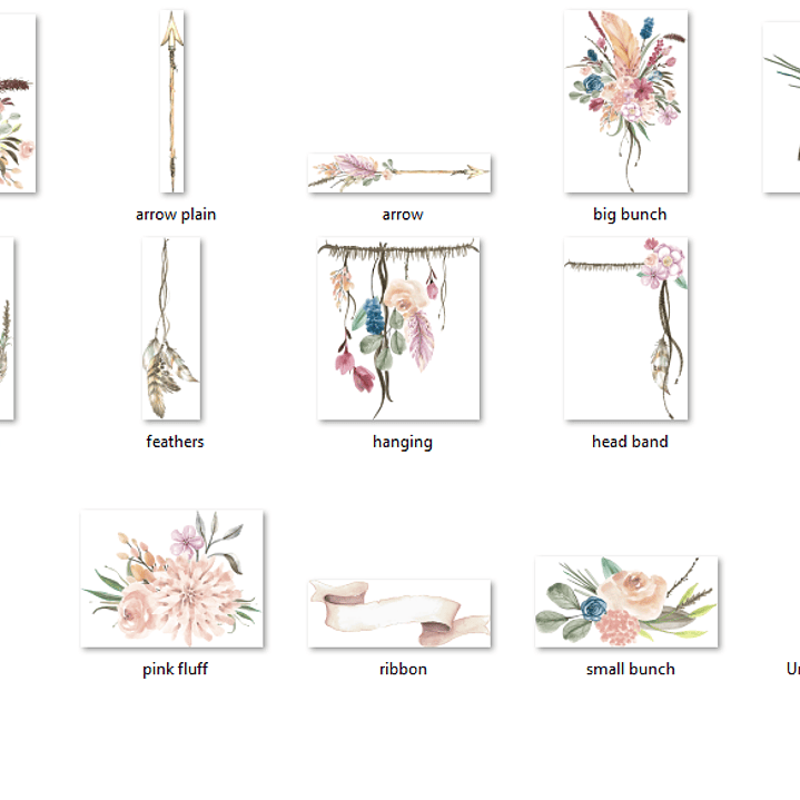 Kit Digital Flores Boho de Outono 2