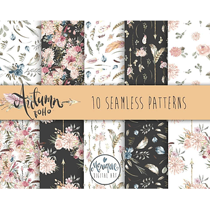 Kit Digital Papéis Outono Boho 