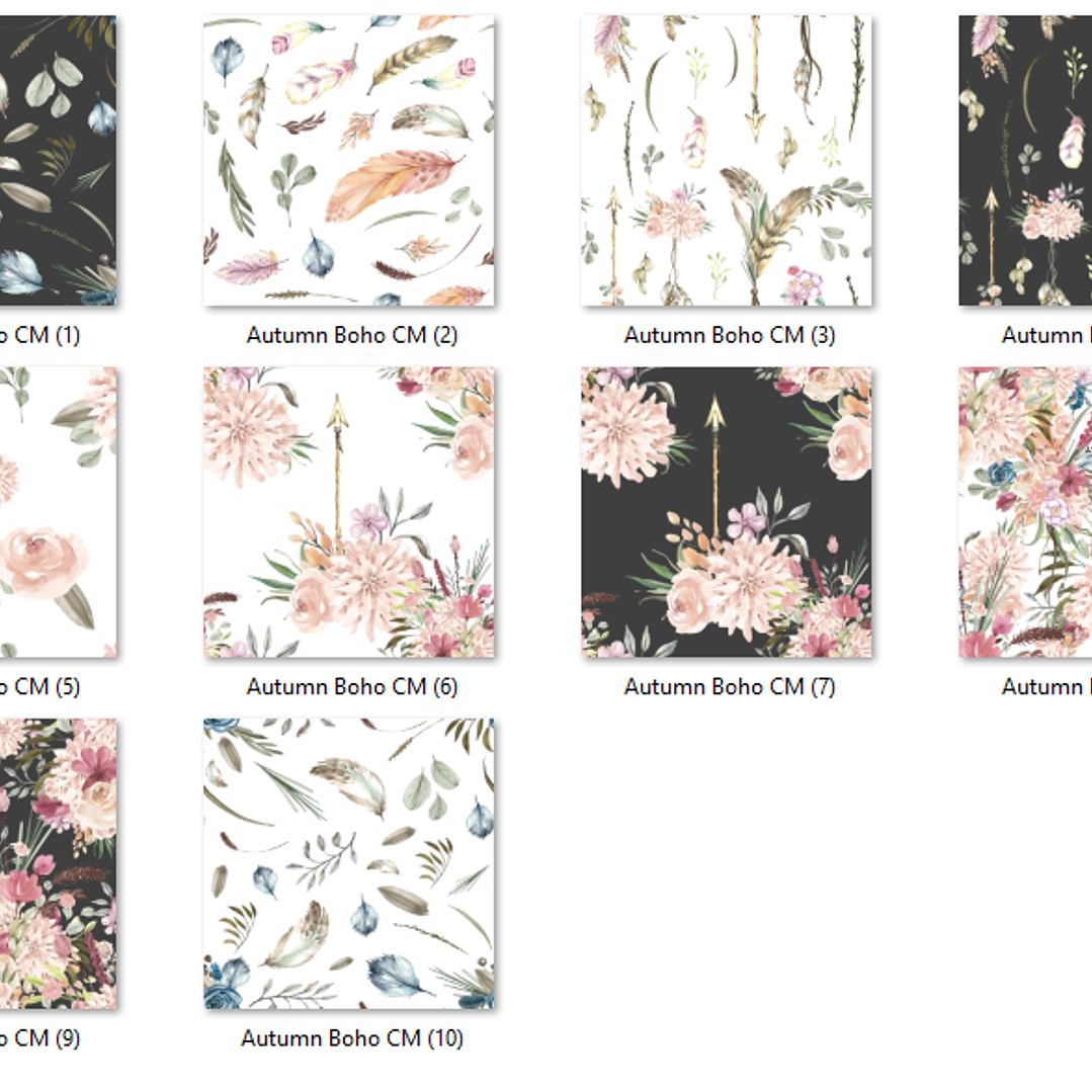 Kit Digital Papéis Outono Boho  2