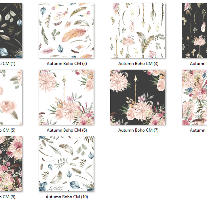 Kit Digital Papéis Outono Boho  2