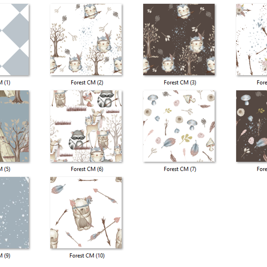 Kit Digital Papéis Padrões de Outono na Floresta 2