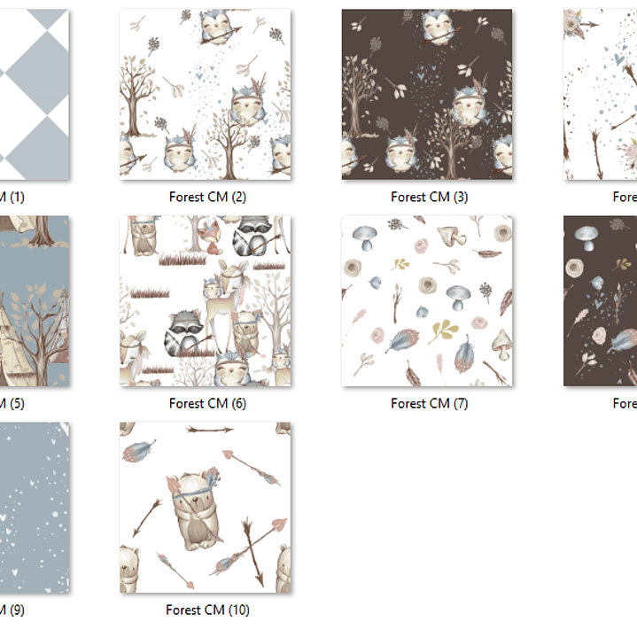 Kit Digital Papéis Padrões de Outono na Floresta 2