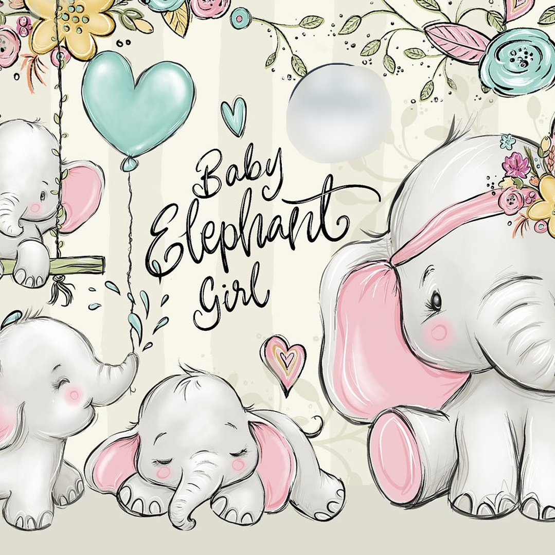 Kit Digital Bebê Elefante Menina  1