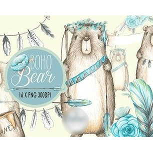 Kit Digital Urso Boho 