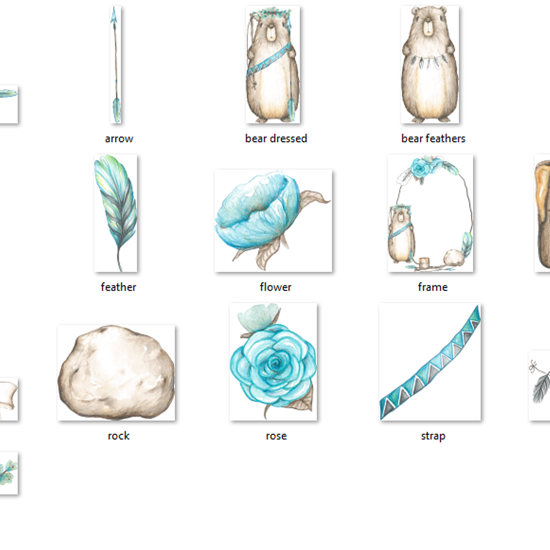 Kit Digital Urso Boho  2