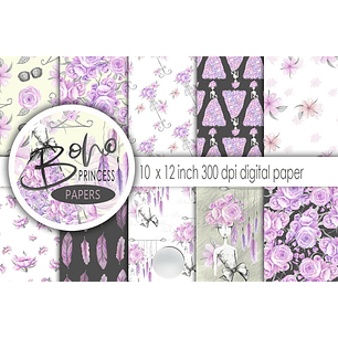 Kit Digital Papéis Princesa Boho