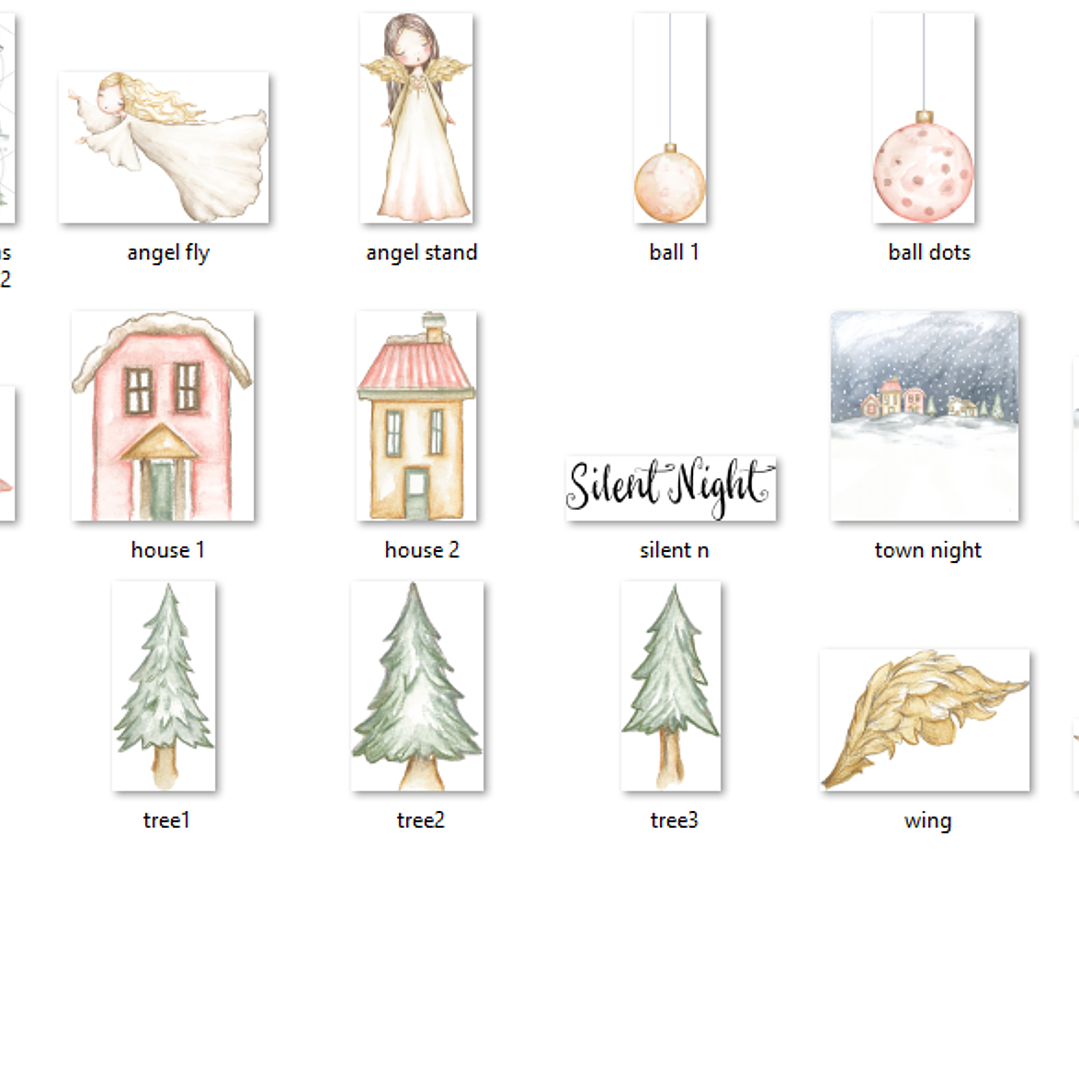 Kit Digital Anjos do Natal Aquarela  2