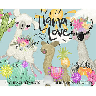 Kit Digital Lhama Fofa 