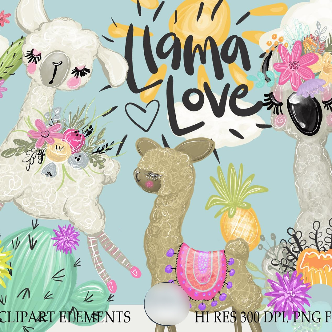 Kit Digital Lhama Fofa  1