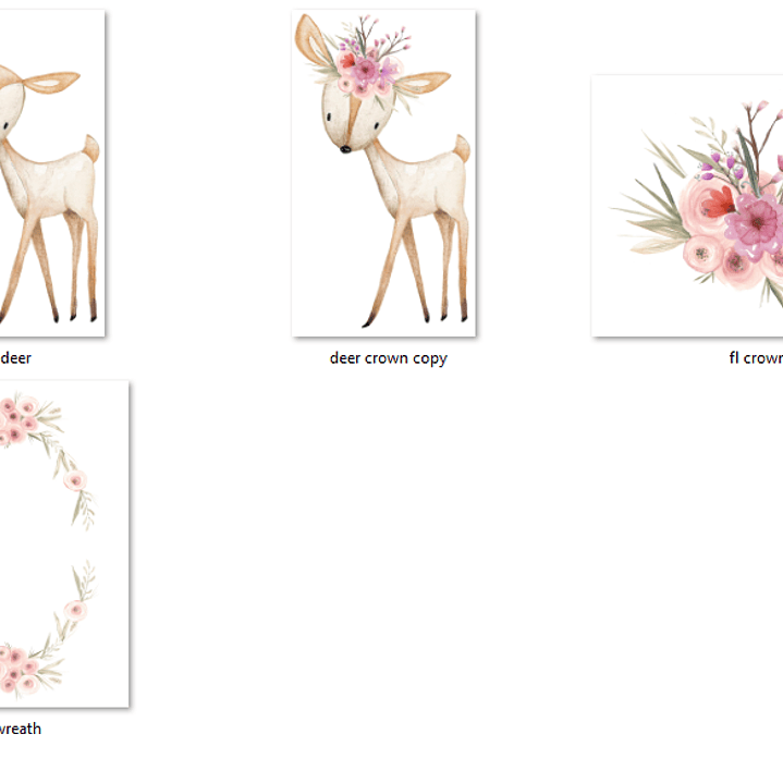 Kit Digital Veado, Coroa de Flores 2