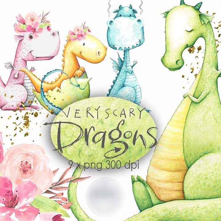 Kit Digital Dragões Fofos 1 1