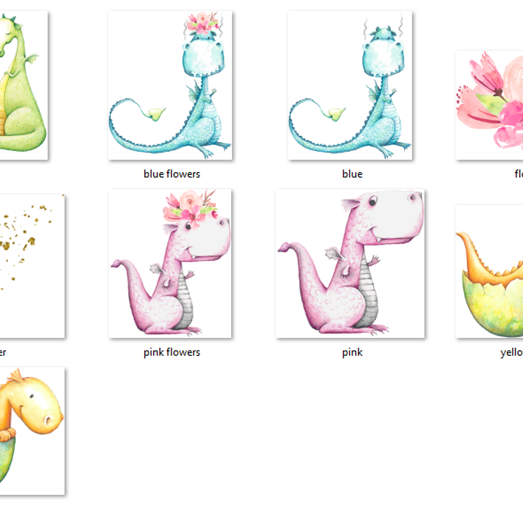 Kit Digital Dragões Fofos 1 2