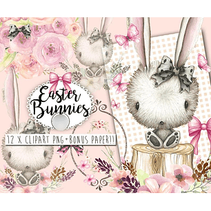 Kit Digital Coelhinhos da Páscoa Menina