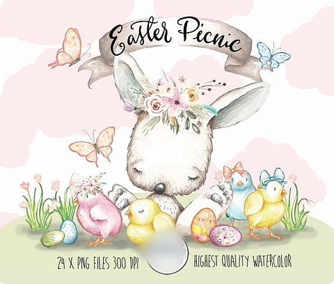Kit Digital Piquenique de Páscoa