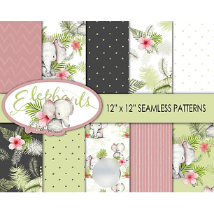 Kit Digital Papéis Elefantes 