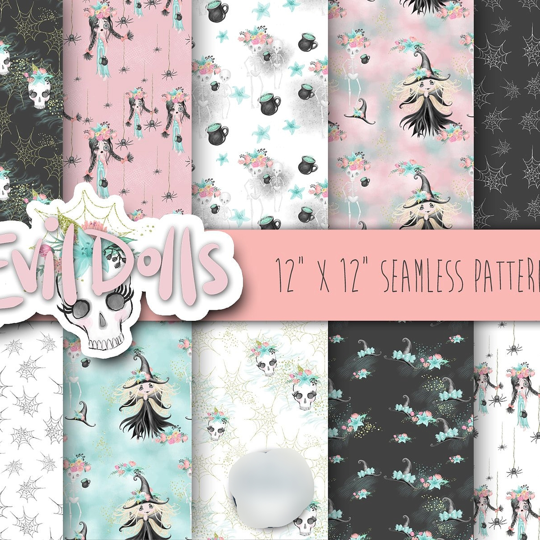 Kit Digital Papéis Bonecas Bruxinhas  1