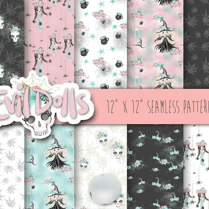 Kit Digital Papéis Bonecas Bruxinhas  1