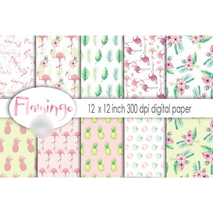 Kit Digital Papéis Flamingo 