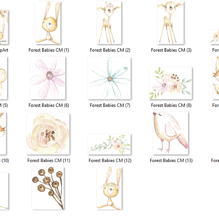 Kit Digital Animais Bebês da Floresta  2