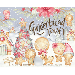 Kit Digital Cidade de Biscoitinhos de Natal 