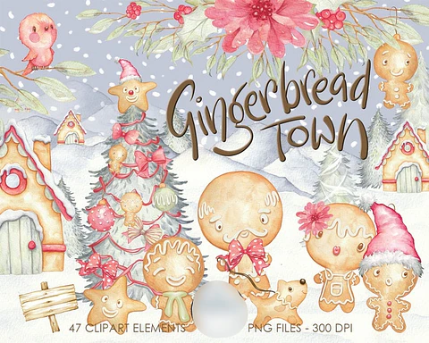 Kit Digital Cidade de Biscoitinhos de Natal 