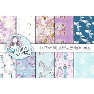 Kit Digital Papéis Rosa Cigana 