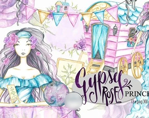 Kit Digital Rosa Cigana 