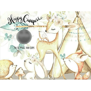 Kit Digital Animais Campistas Felizes