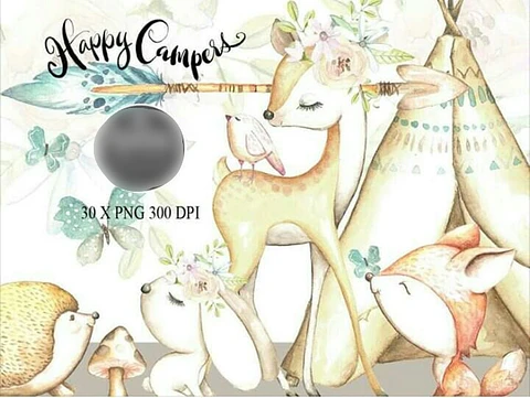 Kit Digital Animais Campistas Felizes