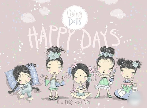 Kit Digital Dias Felizes Garota 