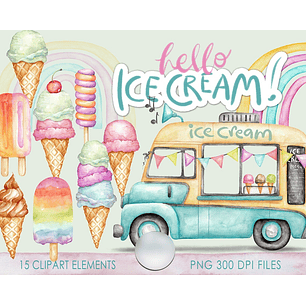 Kit Digital Carrinho de Sorvete 