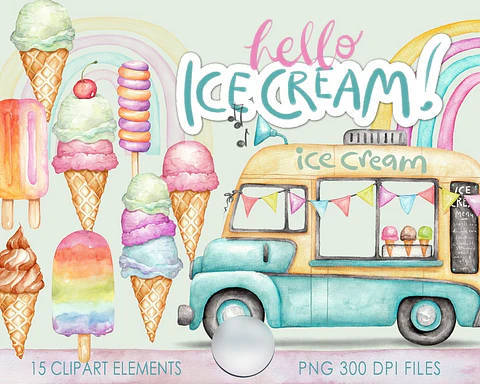 Kit Digital Carrinho de Sorvete 