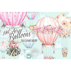 Kit Digital Balões de Ar Quente com Flores 