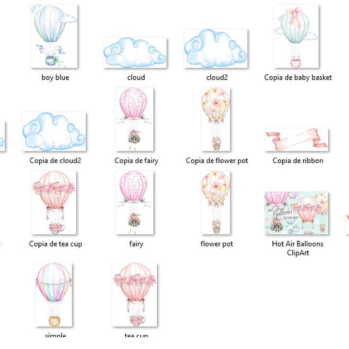 Kit Digital Balões de Ar Quente com Flores  2