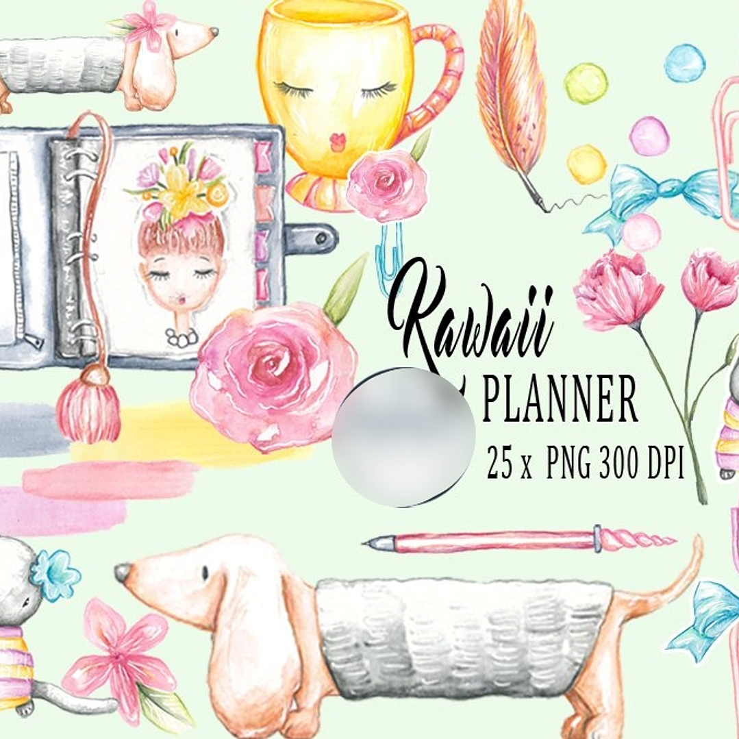 Kit Digital Planner Kawaii  1