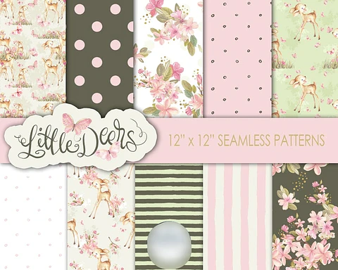 Kit Digital Papéis Veado 