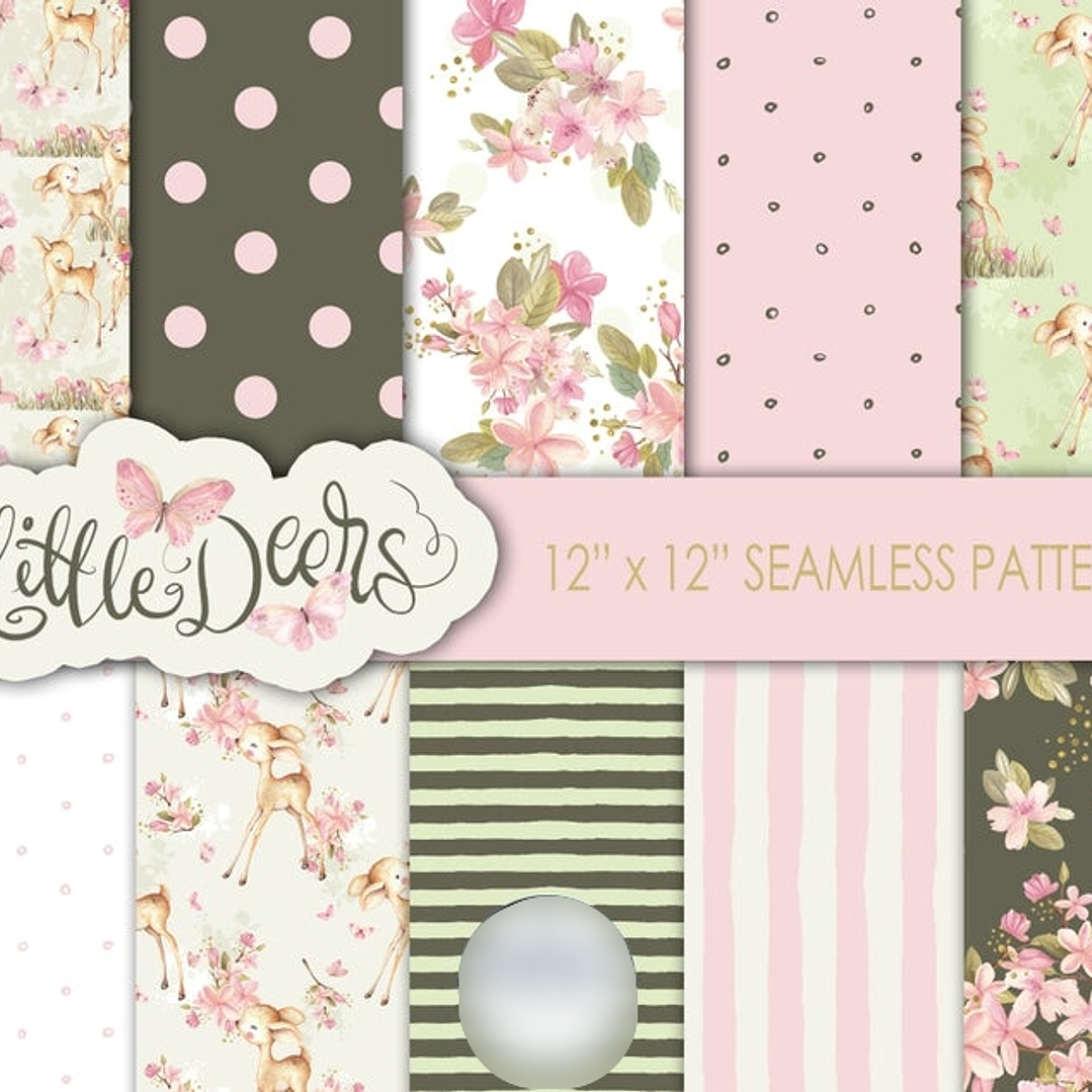 Kit Digital Papéis Veado  1