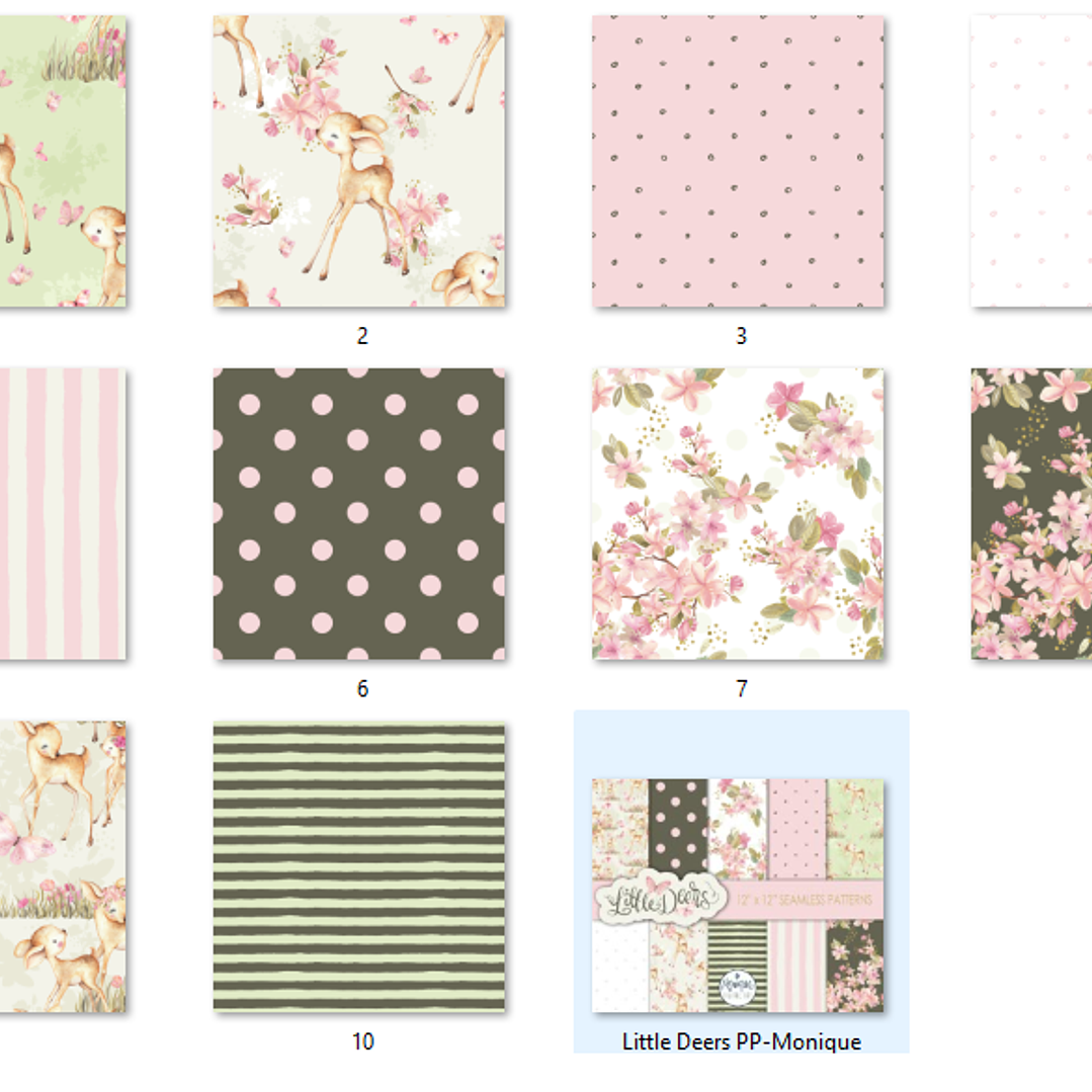 Kit Digital Papéis Veado  2