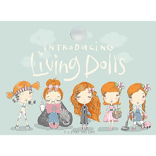 Kit Digital Bonecas Ruivas 