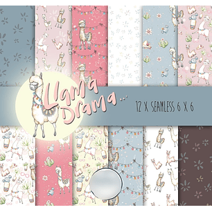 Kit Digital Papéis Lhama 