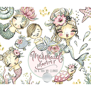 Kit Digital Bebês Sereias 