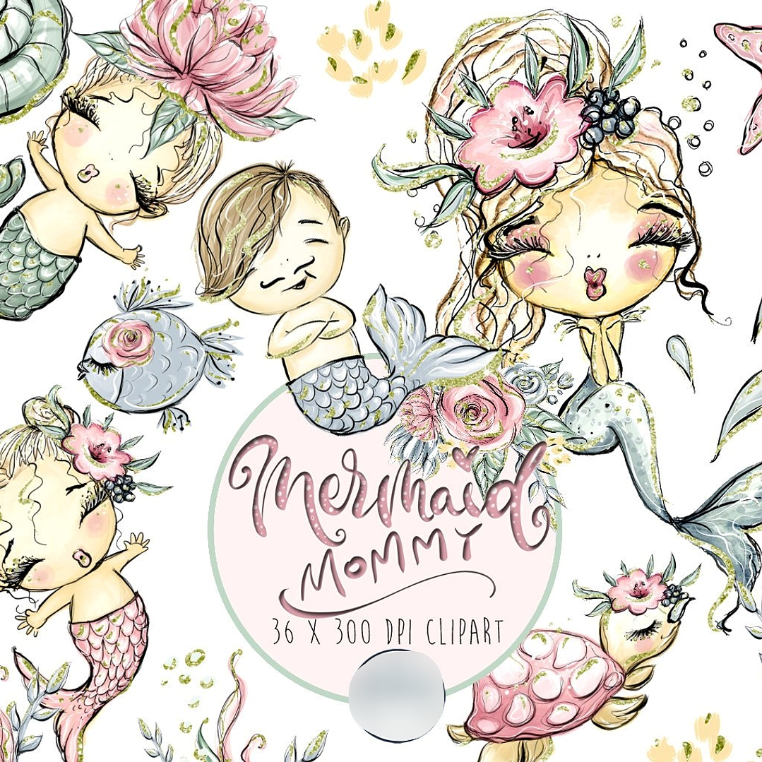 Kit Digital Bebês Sereias  1