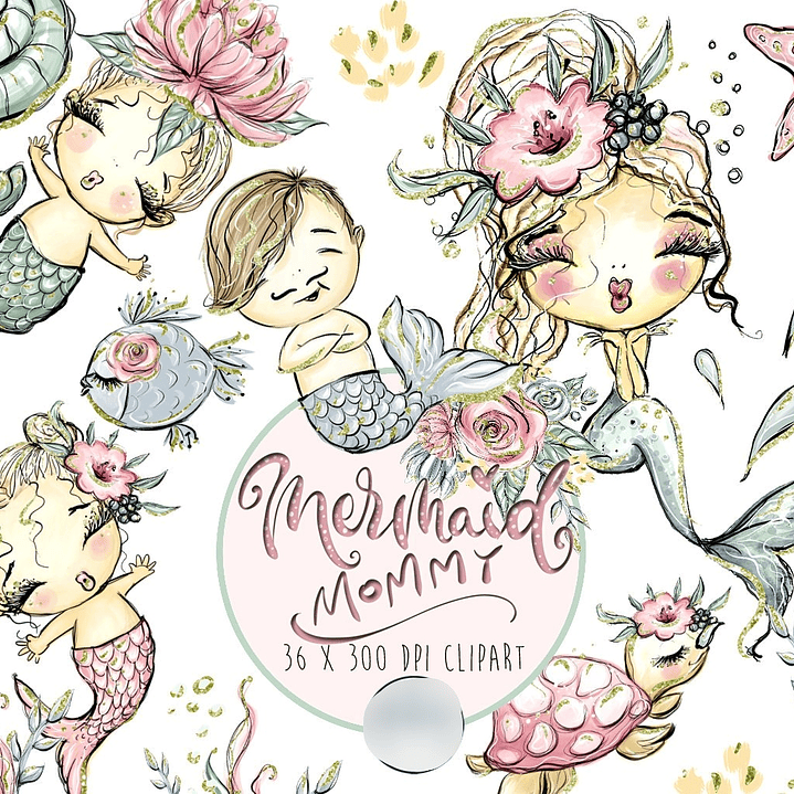 Kit Digital Bebês Sereias  1